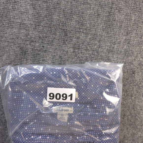 LL Bean Shirt Womens 1X Blue Polka Dot Long Sleeve Button Up Cotton - Picture 9 of 9